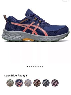 Asics Gel-Venture 9 Women's Trail Running Shoes Indigo/Papaya Sz 8.5 Wide LKNW!